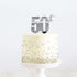 Cake & Candle Topper - 50th Silver Acrylic Cake Toppers The Cooks Kitchen Mandurah 