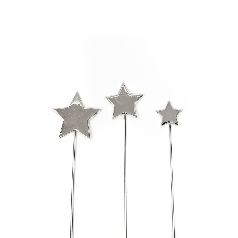 Cake & Candle - Silver Metal Cake Topper - Stars Number Toppers The Cooks Kitchen 