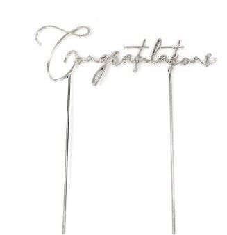 Cake & Candle Congratulations Cake Topper Silver Cake Toppers The Cooks Kitchen 