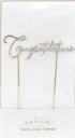 Cake & Candle Congratulations Cake Topper Silver
