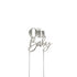 Cake & Candle - Silver Metal Cake Topper - Oh Baby