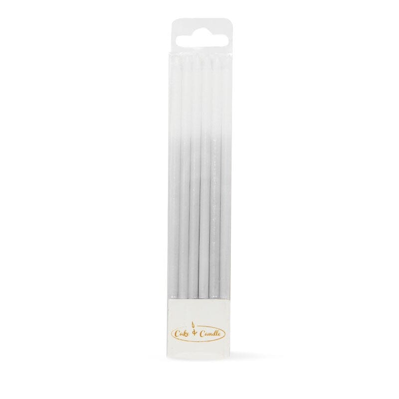 Cake & Candle - Ombre Candles - Silver Candles The Cooks Kitchen Mandurah 