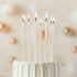 Cake & Candle Spiral Cake Candles Pearlised White (pack Of 12)