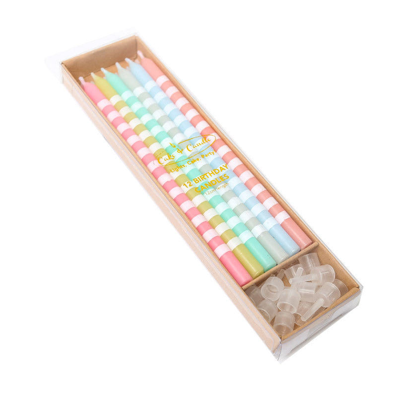 Bake Group - Pastel Striped Candles