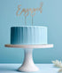 Cake & Candle Silver Plated Cake Topper - Engaged