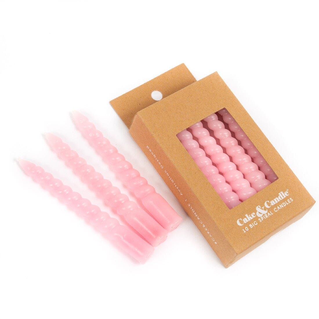 Cake & Candle 10cm Spiral Candles - Pink Candles The Cooks Kitchen 
