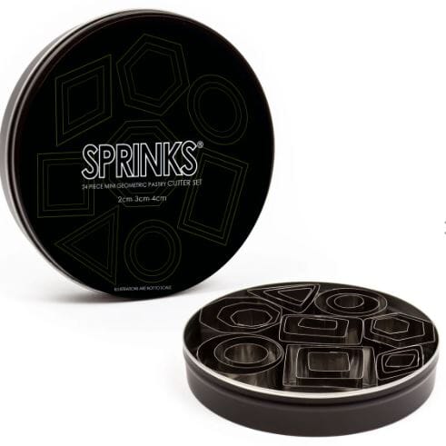 Sprinks 24pc Mini Geometric Stainless Steel Pastry Cutter Set Fondant Cutters The Cooks Kitchen 