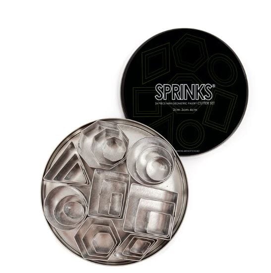 Sprinks 24pc Mini Geometric Stainless Steel Pastry Cutter Set Fondant Cutters The Cooks Kitchen 