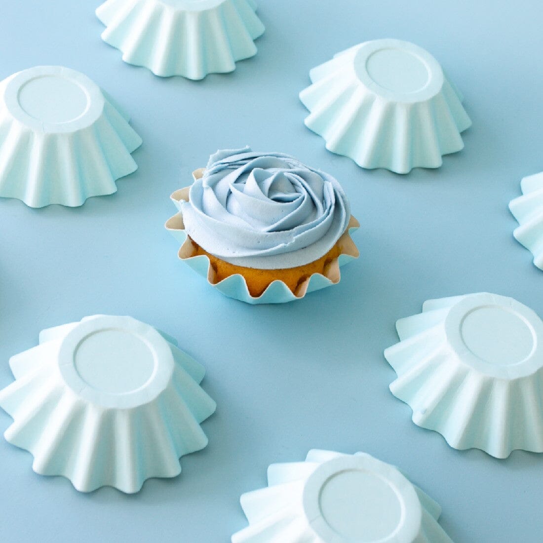 Pastel Blue Bloom Baking Cups Boards & Boxes & Packaging The Cooks Kitchen Mandurah 