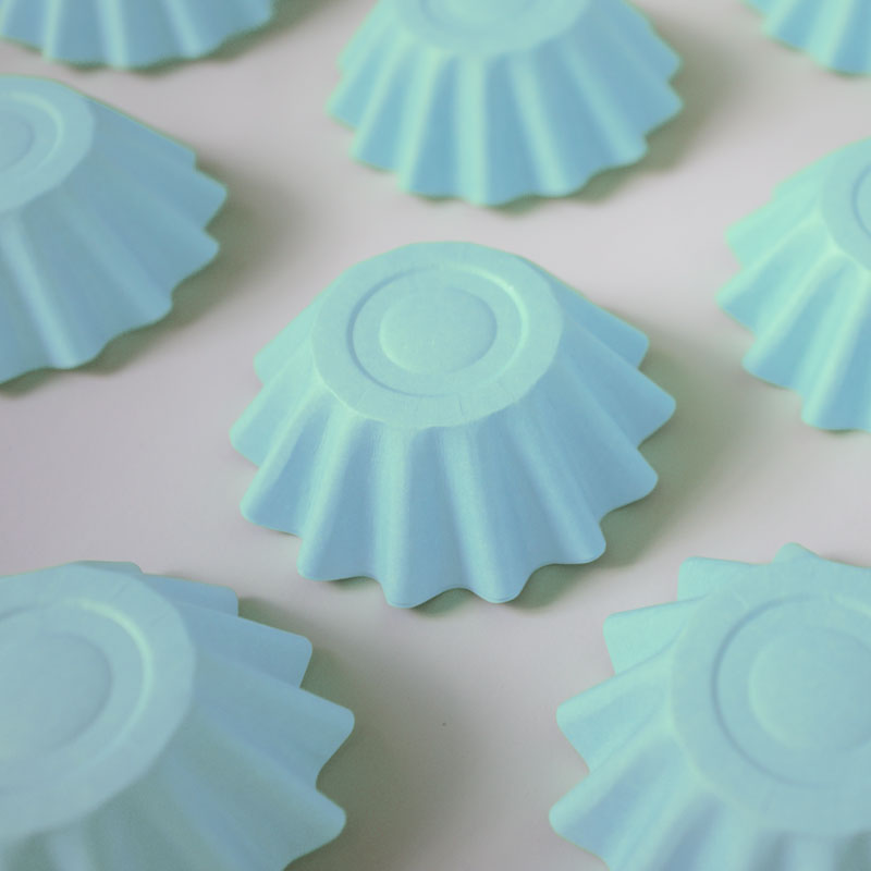 Pastel Blue Bloom Baking Cups