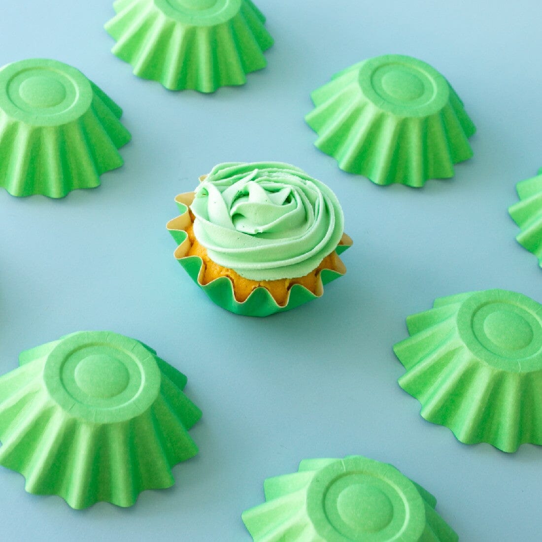 Pastel Green Bloom Baking Cups Boards & Boxes & Packaging The Cooks Kitchen Mandurah 