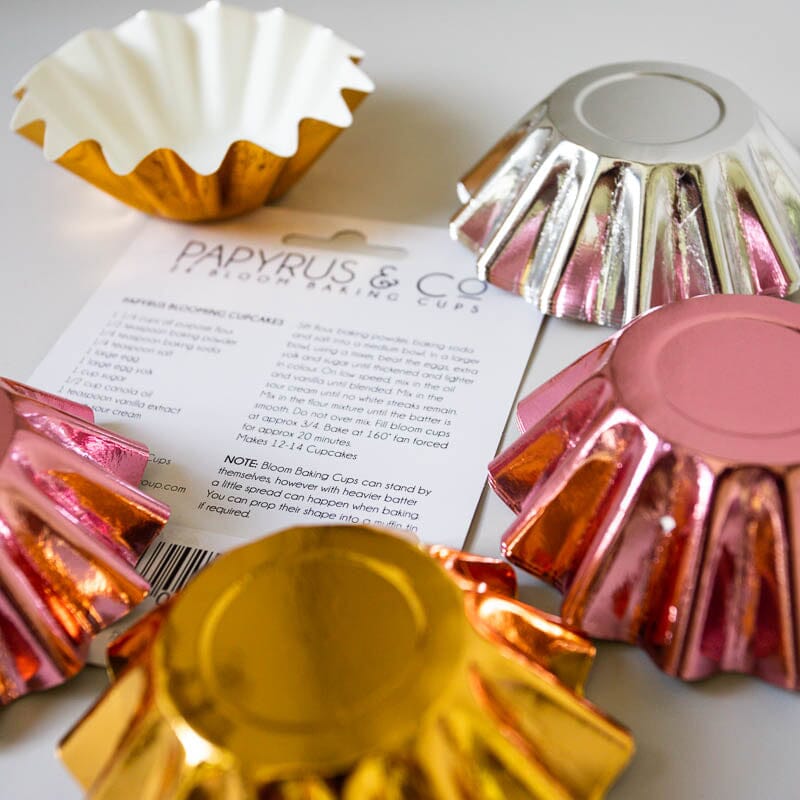 Rose Gold Bloom Baking Cups 24 Boards & Boxes & Packaging The Cooks Kitchen Mandurah 
