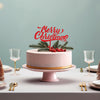 Cake & Candle Red Acrylic Cake Topper - Merry Christmas