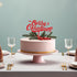 Cake & Candle Red Acrylic Cake Topper - Merry Christmas