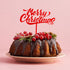 Cake & Candle Red Acrylic Cake Topper - Merry Christmas Cake Toppers The Cooks Kitchen 