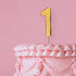 Cake & Candle Bold Cake Topper 7cm - Gold Number 1