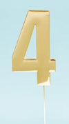 Cake & Candle Bold Cake Topper 7cm - Gold Number 4