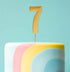 Cake & Candle Bold Cake Topper 7cm - Gold Number 7