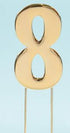 Cake & Candle Bold Cake Topper 7cm - Gold Number 8