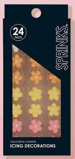Sprinks Icing Decorations - Colourful Flowers 24pc