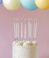 Cake & Candle Silver Double Dipped Cake Candles - White 12pk