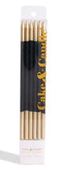 Cake & Candle Gold Double Dipped Cake Candles - Black 15cm 12pk Candles The Cooks Kitchen 