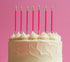 Cake & Candle Gold Double Dipped Cake Candles - Hot Pink Candles The Cooks Kitchen 