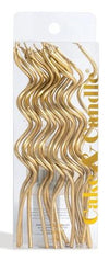 Cake & Candle Swirly Candles Gold 13cm Pk16
