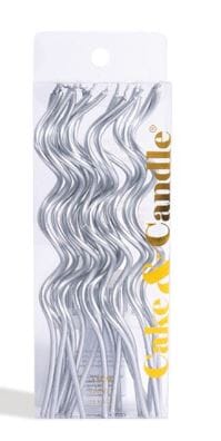 Cake & Candle Swirly Cake Candles Silver 13cm 16pk Candles The Cooks Kitchen 