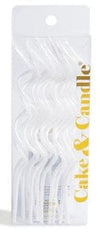 Cake & Candle Swirly Cake Candles White 13cm 16pk
