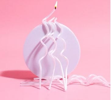 Cake & Candle Swirly Cake Candles White 13cm 16pk Candles The Cooks Kitchen 