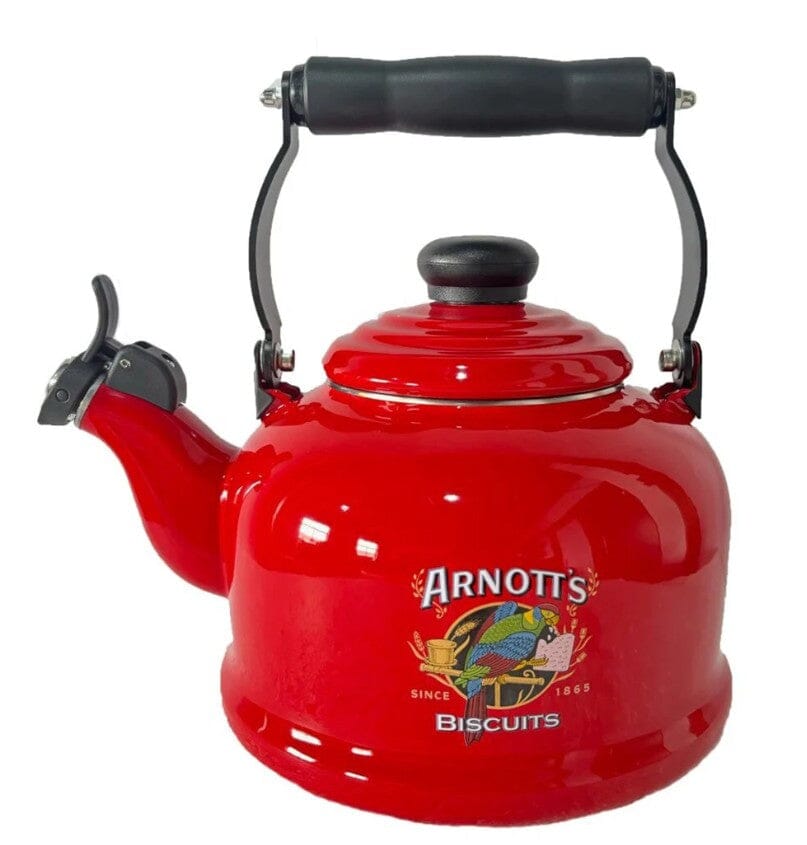 Arnott’s Enamel Whistling Kettle 2.1l - Red Kettles The Cooks Kitchen 