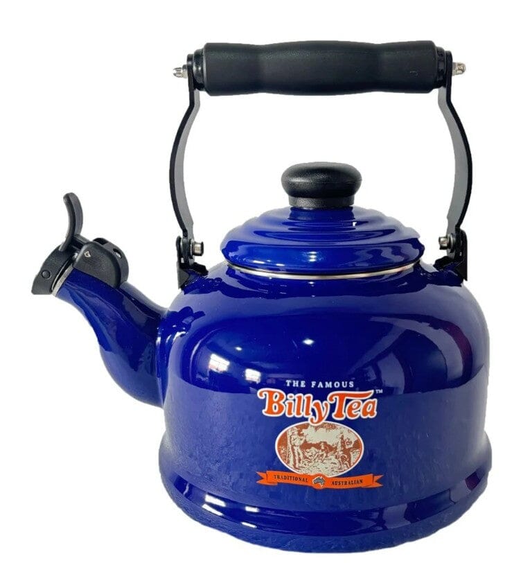 Billy Tea Enamel Whistling Kettle 2.1l - Blue Kettles The Cooks Kitchen 