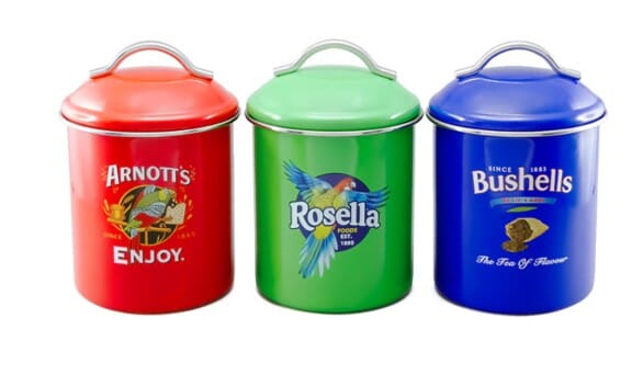Arnott’s, Bushells & Rosella Canisters Set Of 3 - Red, Blue & Green Matching Storage Sets The Cooks Kitchen 