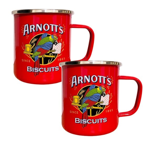 Arnotts Enamel Mug Red Set Of 2 Mugs - Cups & Saucers The Cooks Kitchen 