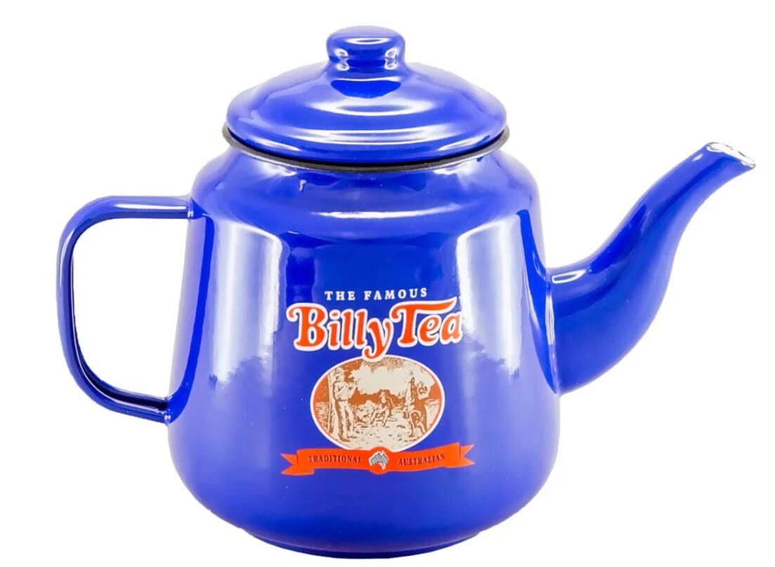 Billy Tea Enamel Teapot 1.4l - Blue Cast Iron Teapots The Cooks Kitchen 