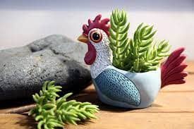 Rikaro - Baby Light Blue Rooster Planter Vases & Planters The Cooks Kitchen 