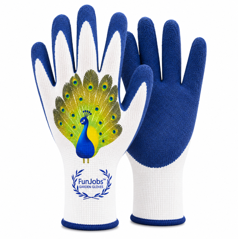 Funjobs Peacock Garden Gloves - Medium