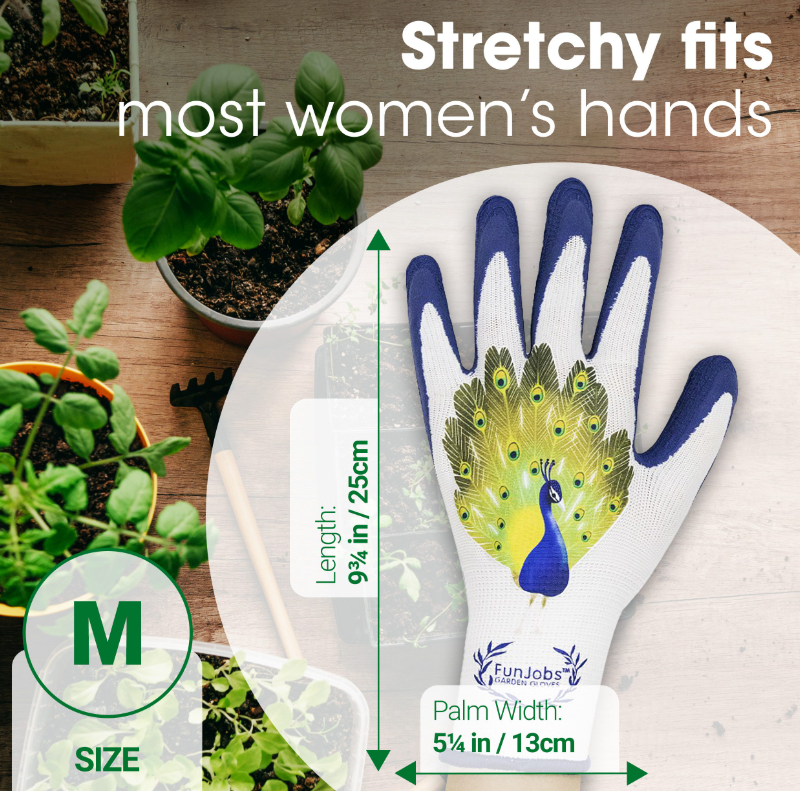 Funjobs Peacock Garden Gloves - Medium