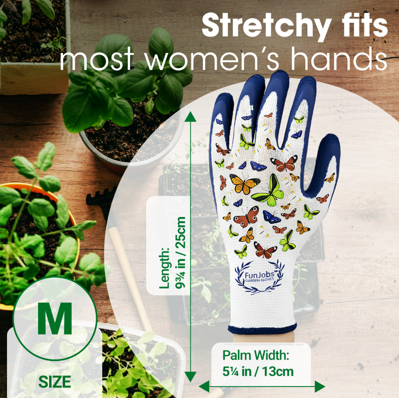 Funjobs Butterfly Garden Gloves - Medium