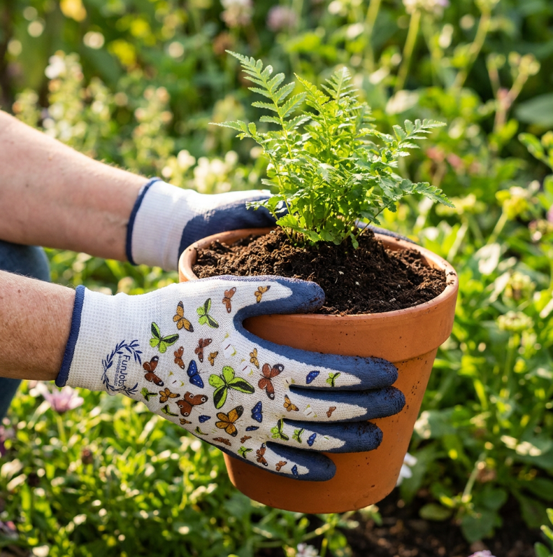 Funjobs Butterfly Garden Gloves - Medium
