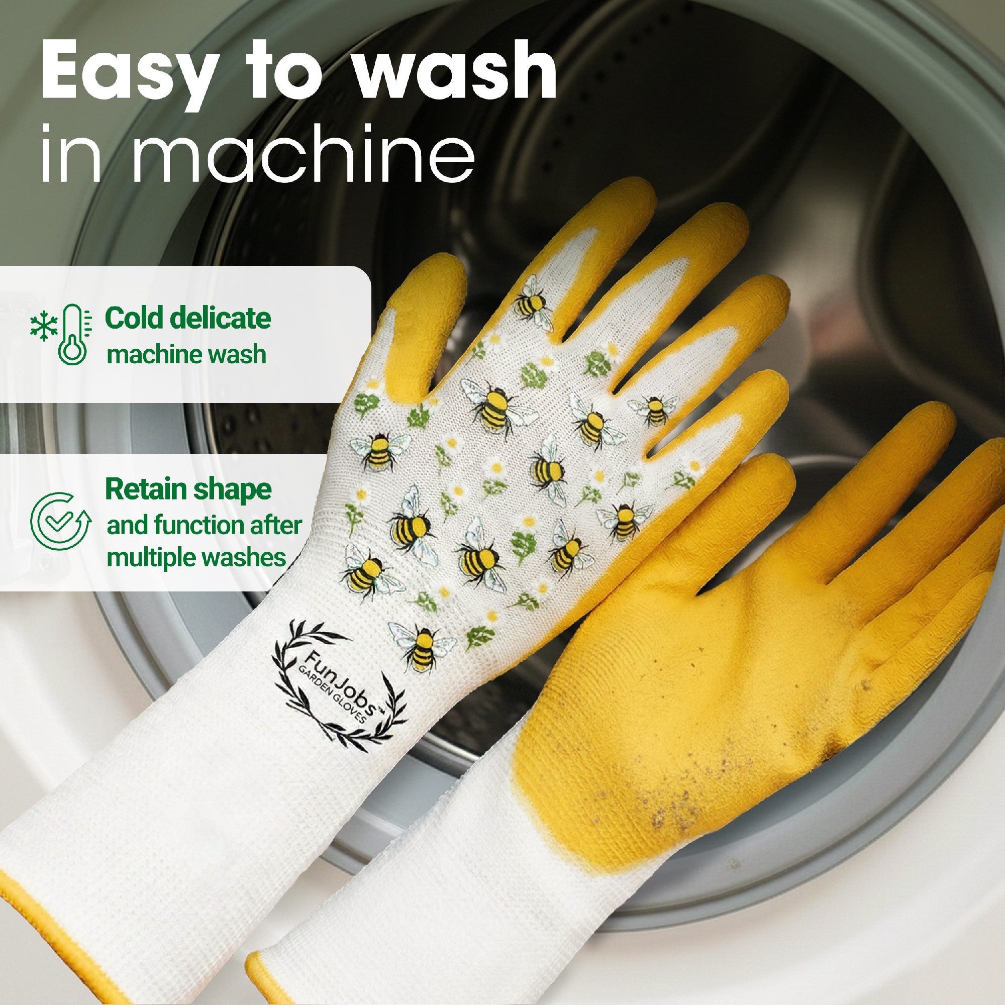 Funjobs Long Bee Garden Gloves - Medium