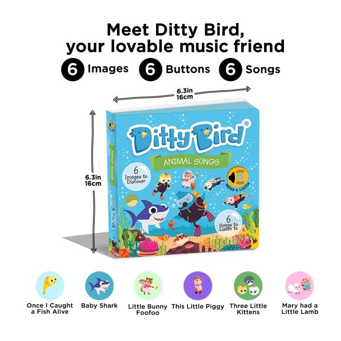 Ditty Bird Animal Songs Multi-coloured 16x2x16cm Children's Giftware The Cooks Kitchen 