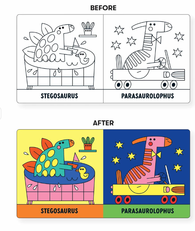 Mudpuppy Rub-a-dub Dinos! Color Magic Bath Book 