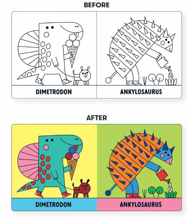 Mudpuppy Rub-a-dub Dinos! Color Magic Bath Book 