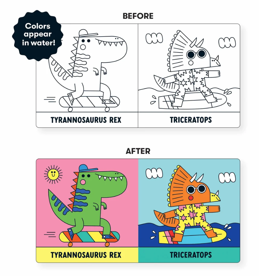 Mudpuppy Rub-a-dub Dinos! Color Magic Bath Book 