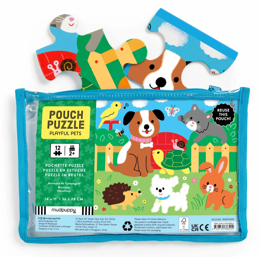 Mudpuppy Playful Pets Pouch Puzzle - 12pcs