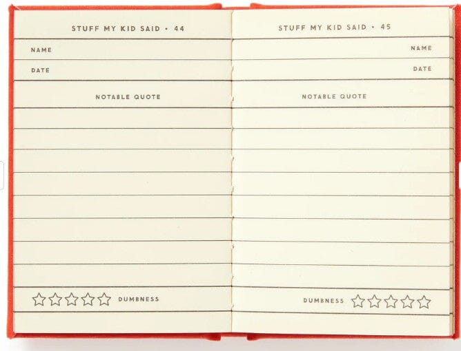 Dumb Things My Kid Said Tiny Diary Novelty Gifts The Cooks Kitchen 
