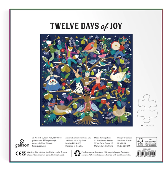 Twelve Days Of Joy 500 Piece Foil Puzzle