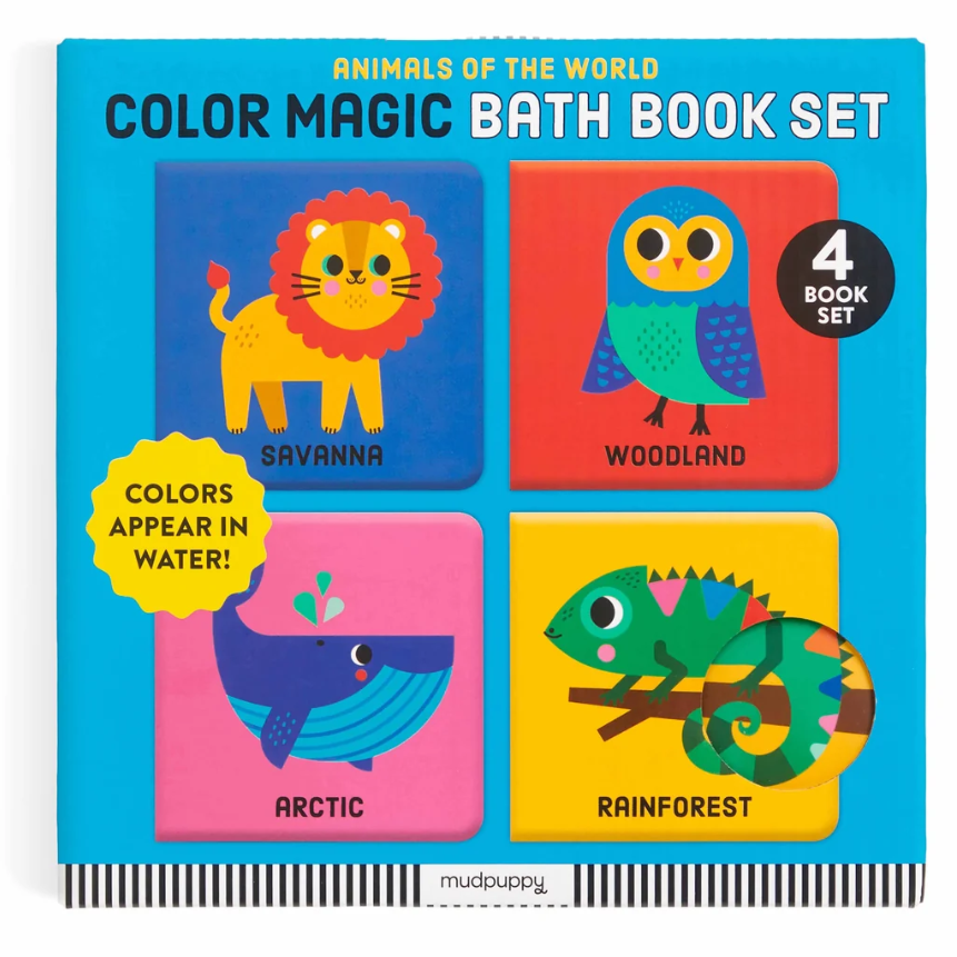 Mudpuppy Animals Of The World Color Magic Bath Book Set 